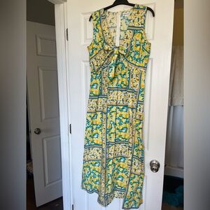 100% Cotton, Crisp and Cool Chloe + Rene Summer lemon print Maxi Dress